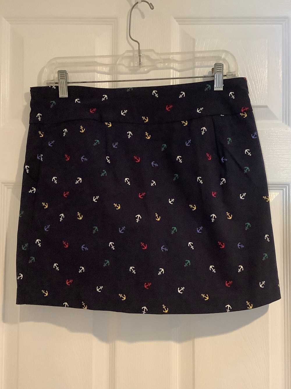 NWT ZAC & RACHEL Navy Anchor Flattering Fit Stretchy Nautical Skirt/ Skort S